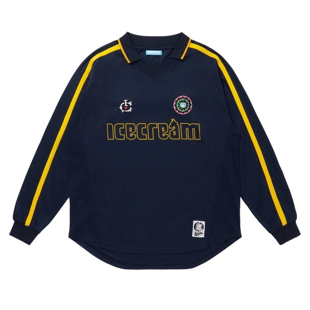 Billionaire Boys Club ICECREAM Football L/S Shirt in Navy Size L